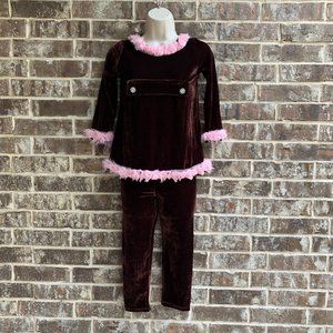 Greggy Girl 2-piece Brown Chocolate Velvet Outfit